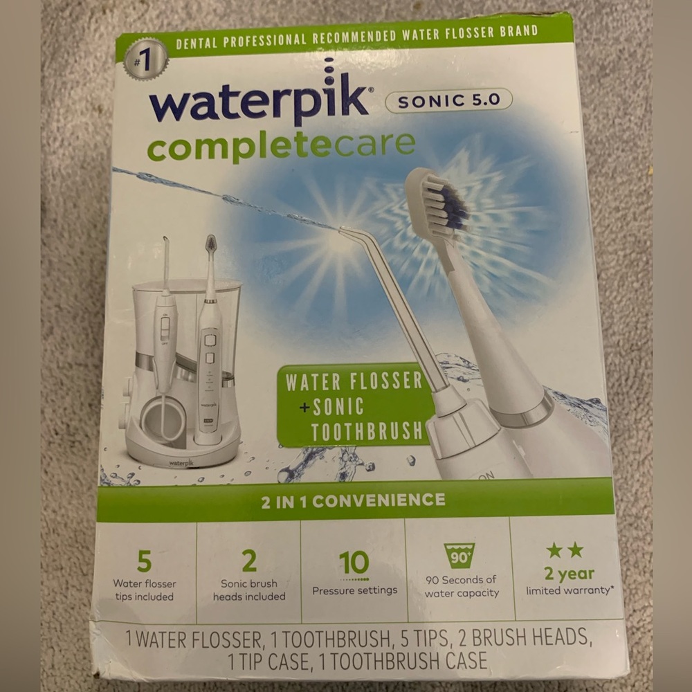 NEW Waterpik - Complete Care 5.0 Water Flosser and Triple Sonic Toothbrush White